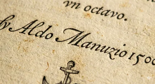 Copertina: Aldo Manuzio e il Carattere Aldino: la Storia del Corsivo