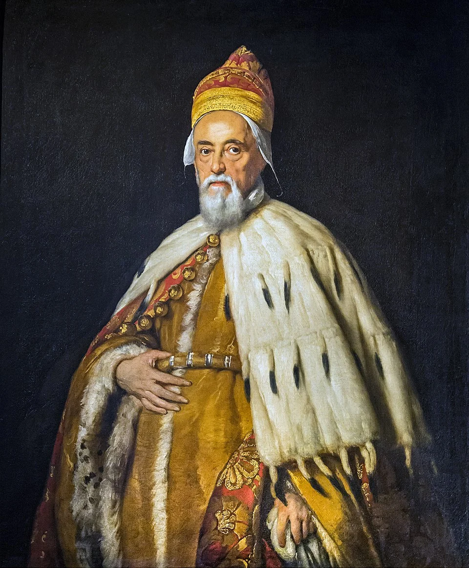 Ritratto Doge veneziano Seicento Guerra di Candia debito pubblico.