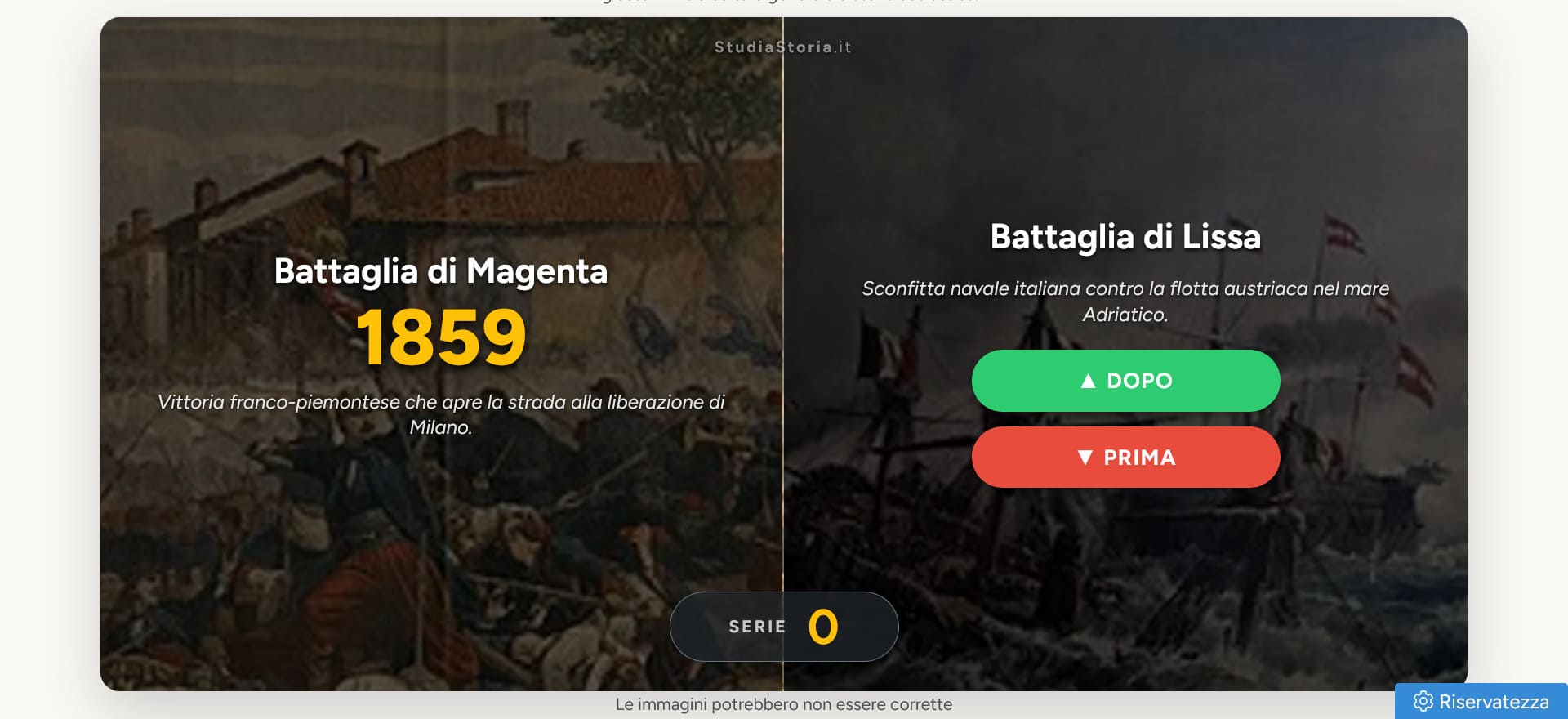 Screenshot della pagina di gioco di Chrono