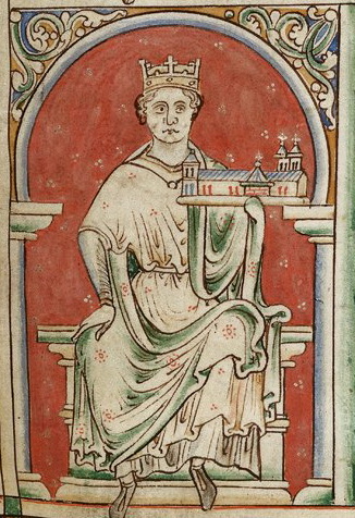 Giovanni Senzaterra raffigurato in una miniatura della Historia Anglorum
