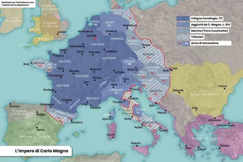 Copertina: Riassunto Impero Carolingio: Storia, Mappa e Carlo Magno