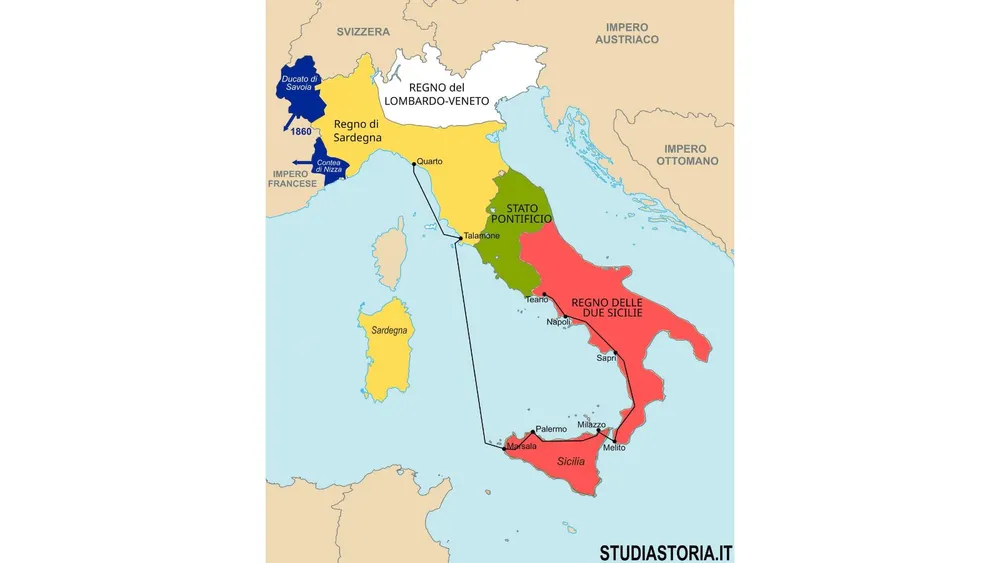 Copertina: La Spedizione dei Mille (1860): Riassunto, Mappa e Cause