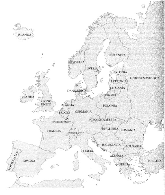Mappa dell'Europa nel 1939