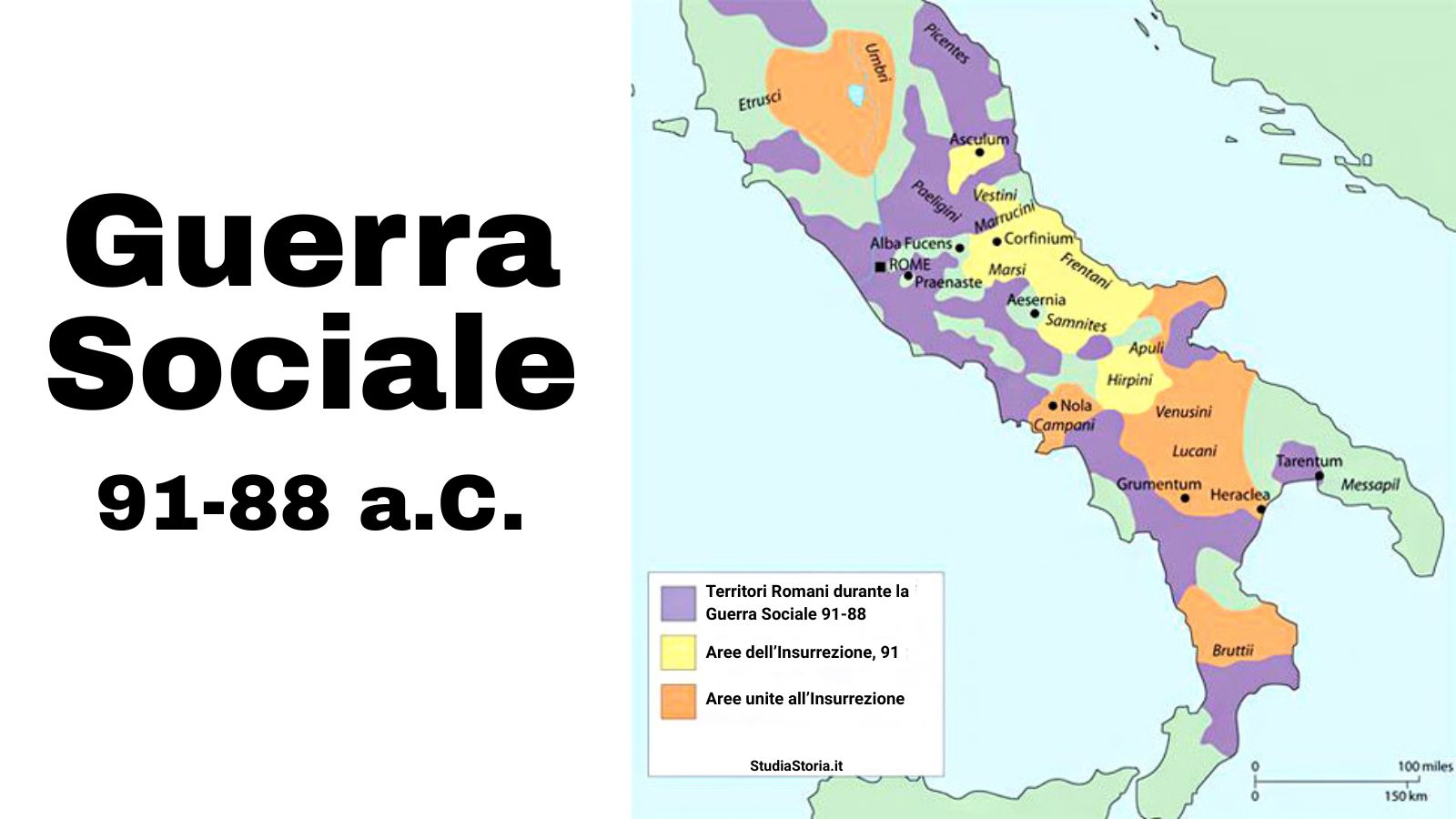 Copertina: Guerra Sociale (91-88 a.C.): Riassunto, Mappa, Conseguenze